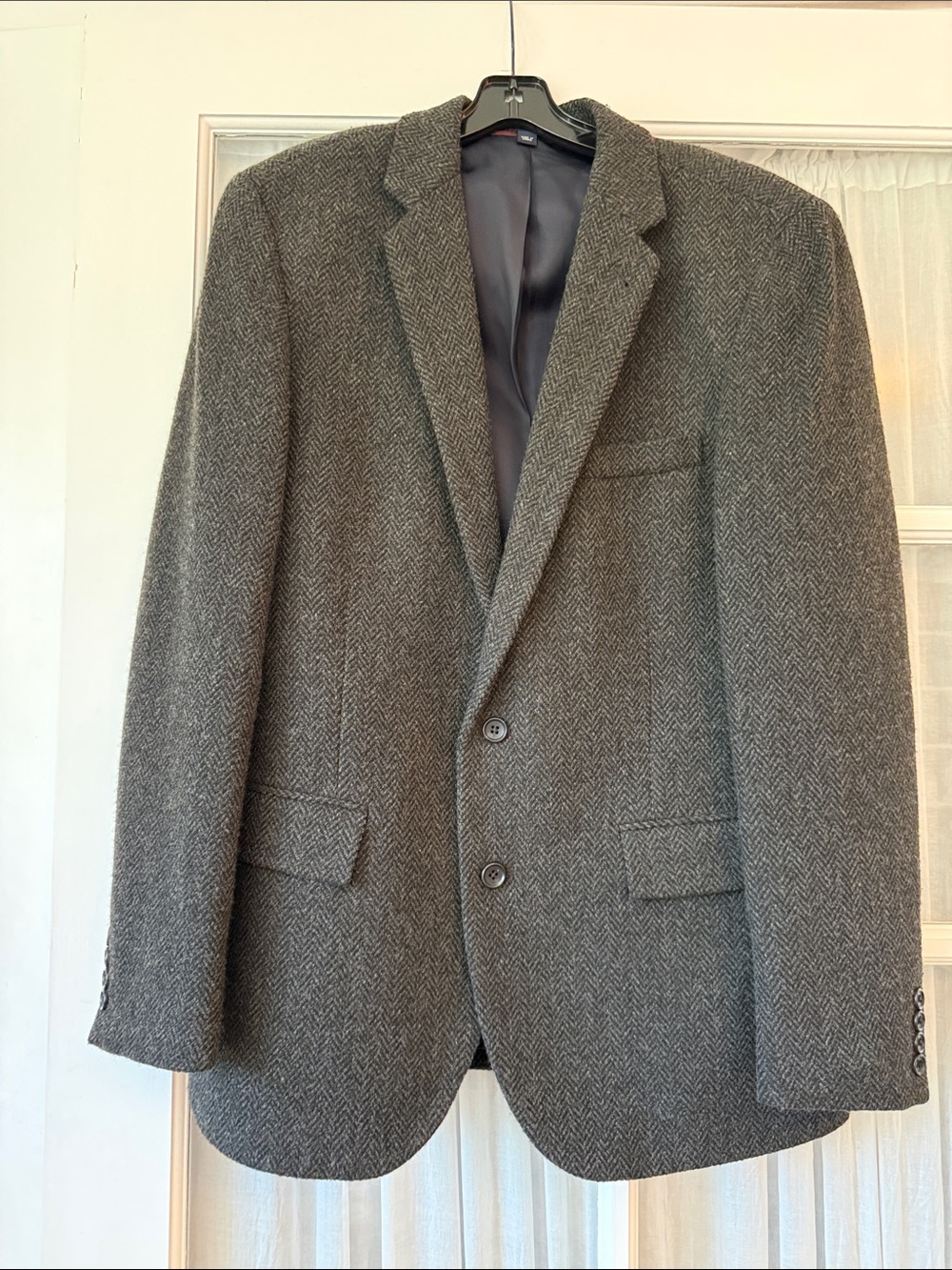 J. Crew Men's Gray Herringbone Wool Sport Coat